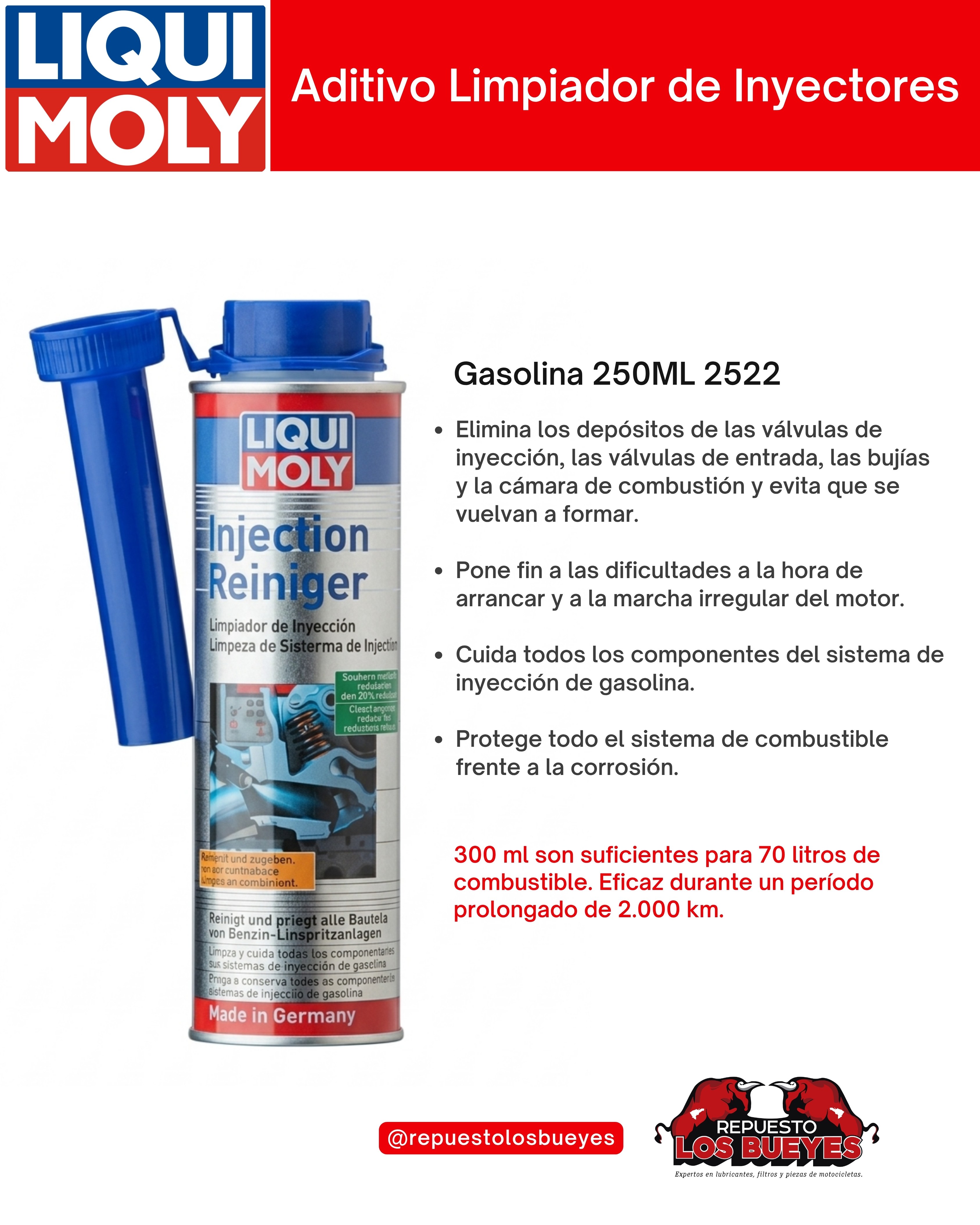Limpiador de Inyectores Gasolina 250 ml