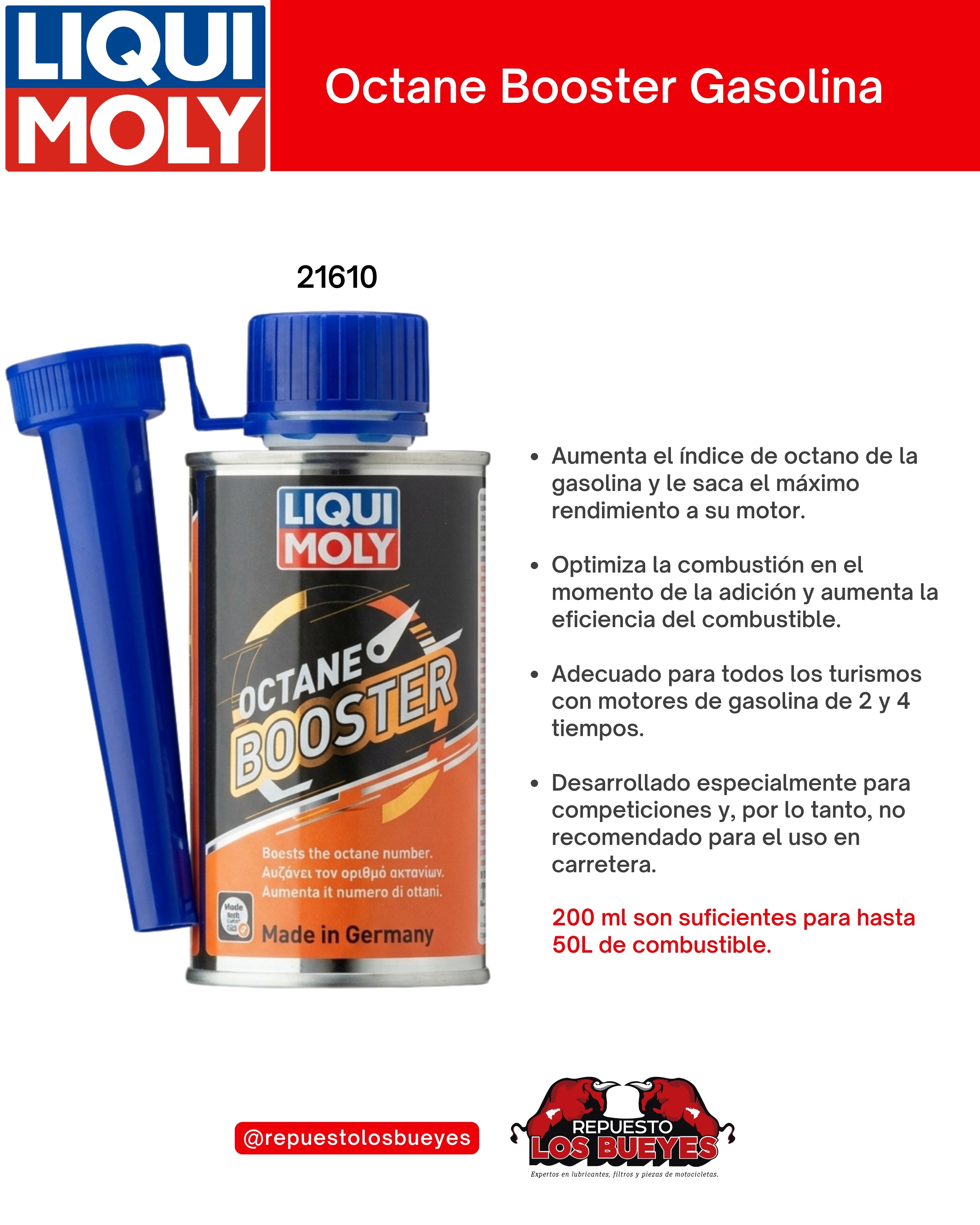 Octane Booster Gasolina 200 ml