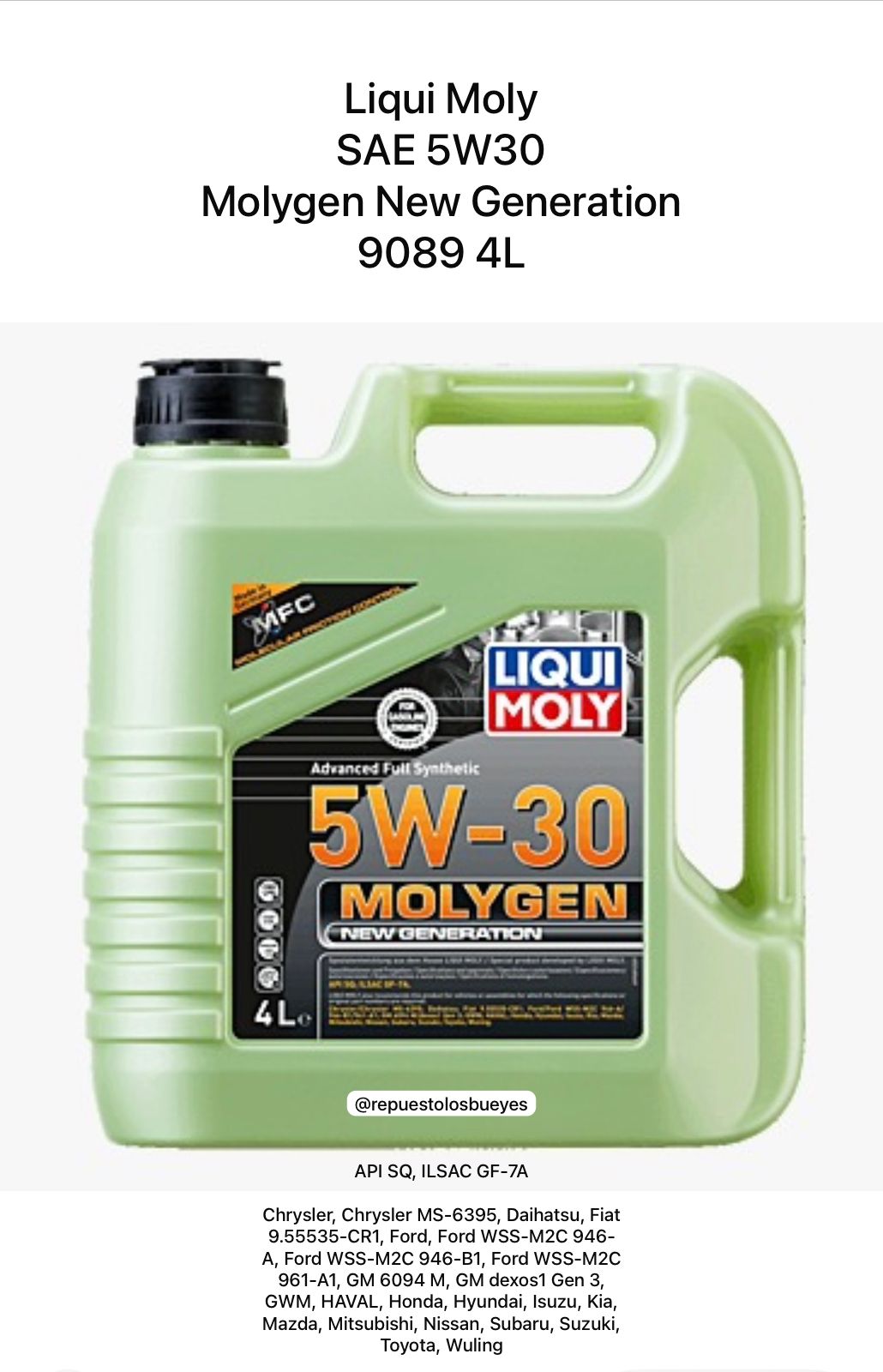 LIQUI MOLY 0W20 MOLYGEN NEW GENERATION 21356 1L 1L