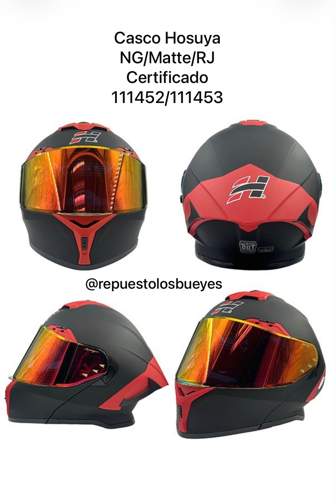 CASCO HOSUYA NG/MATTE 111442 XXL X90-A Unidad