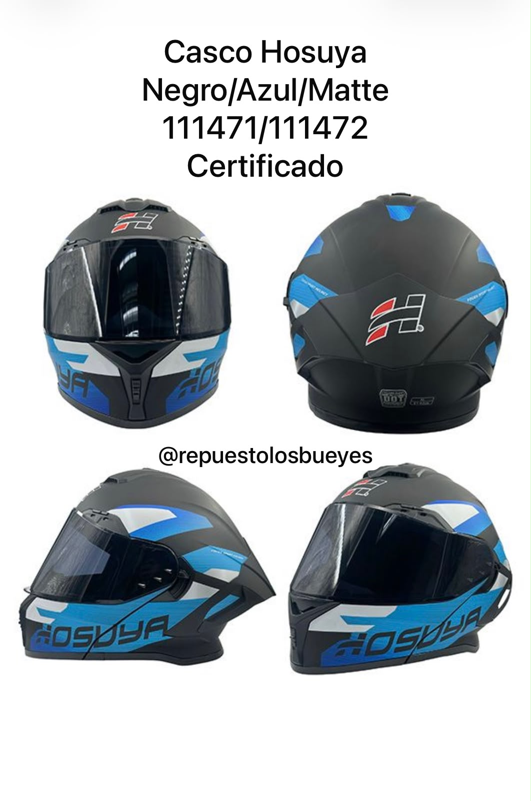 CASCO HOSUYA AZ/BL/MATTE X90-C Unidad